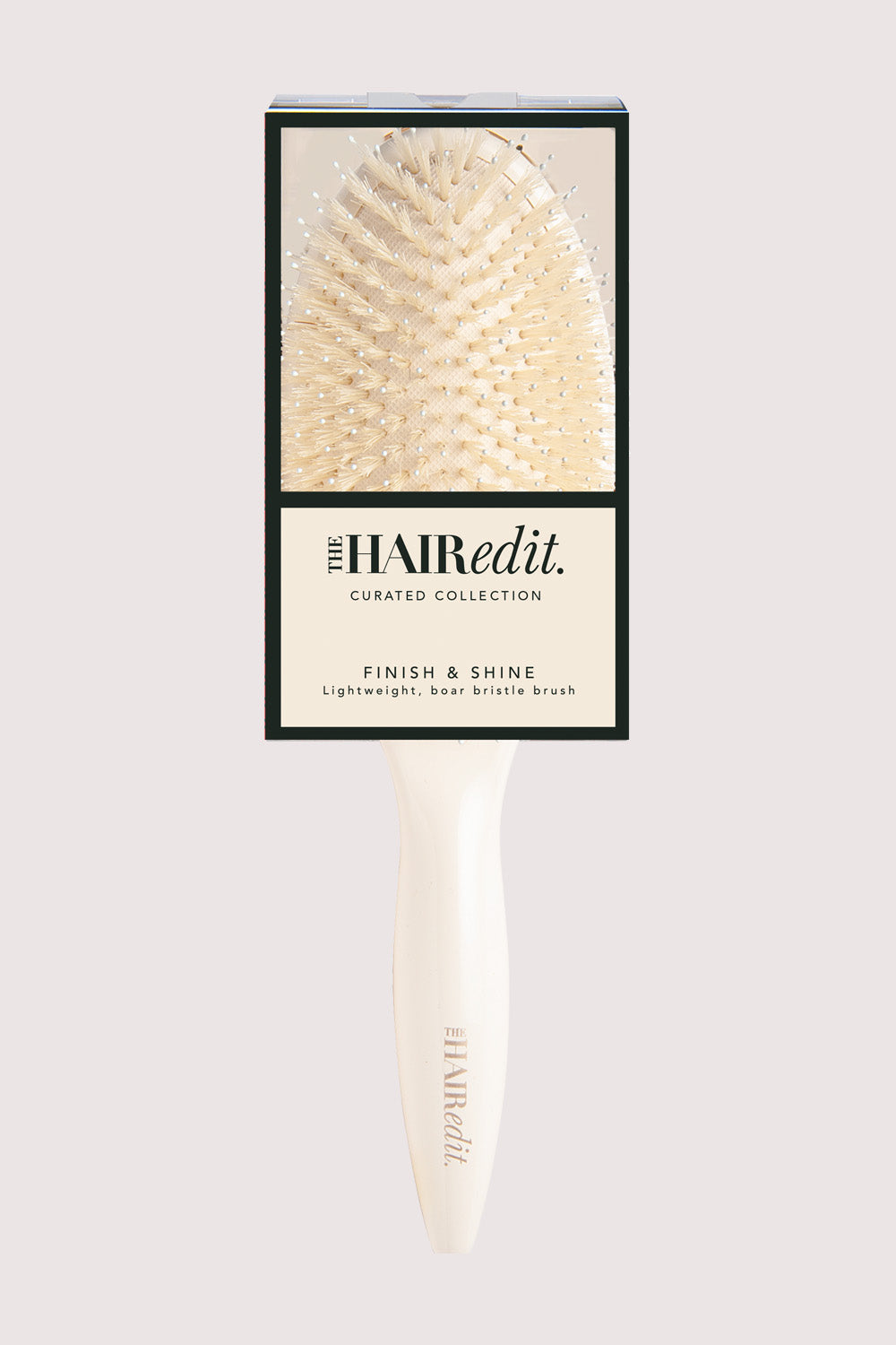 Finish & Shine Boar Bristle Brush - Cream