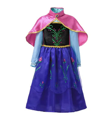 Disney Girls Princess Costume: Elsa, Anna, Jasmine, Rapunzel Dress for Kids