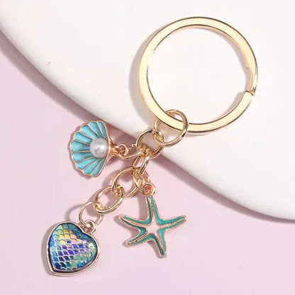 Cute Shell Starfish Keychain