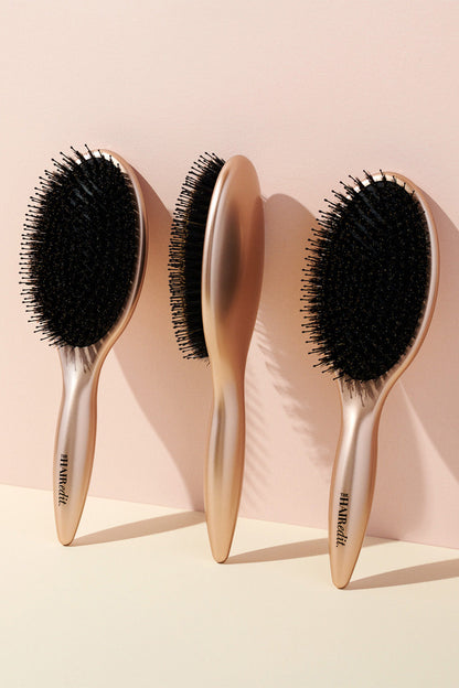 Finish & Shine Boar Bristle Brush - Gold