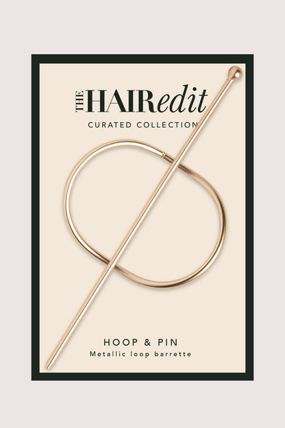 Hoop & Pin Barrette - Gold