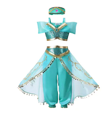 Disney Girls Princess Costume: Elsa, Anna, Jasmine, Rapunzel Dress for Kids