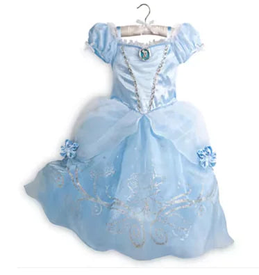 Disney Girls Princess Costume: Elsa, Anna, Jasmine, Rapunzel Dress for Kids