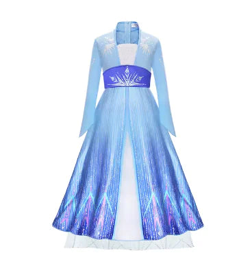 Disney Girls Princess Costume: Elsa, Anna, Jasmine, Rapunzel Dress for Kids