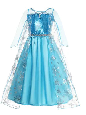 Disney Girls Princess Costume: Elsa, Anna, Jasmine, Rapunzel Dress for Kids