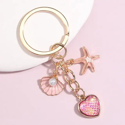 Cute Shell Starfish Keychain