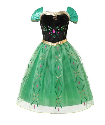 Disney Girls Princess Costume: Elsa, Anna, Jasmine, Rapunzel Dress for Kids