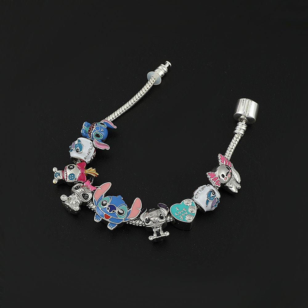 Stitch & Friends Silver Pendant Bracelet