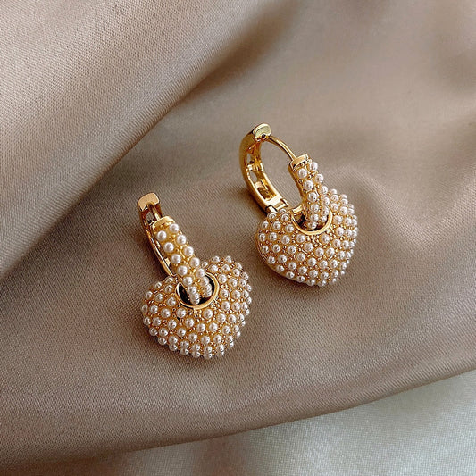 Pearl of Love Earrings in Gold