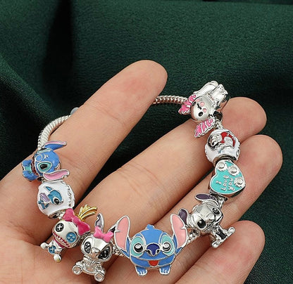 Stitch & Friends Silver Pendant Bracelet