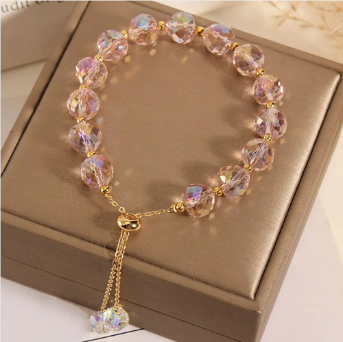 Elegant Pink Crystal Bracelet