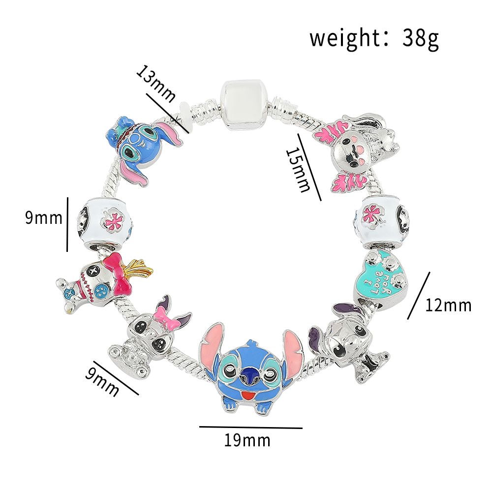 Stitch & Friends Silver Pendant Bracelet