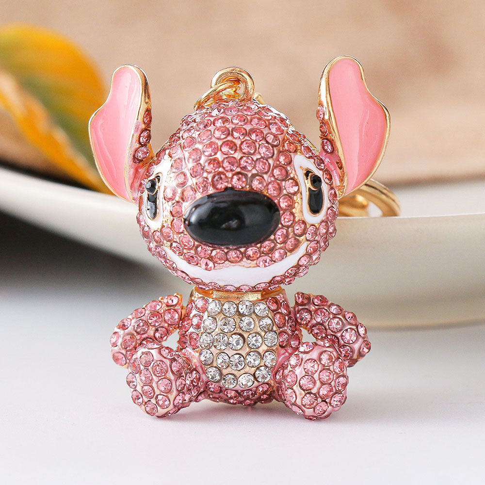 Stitch Rhinestone Handmade Keychain