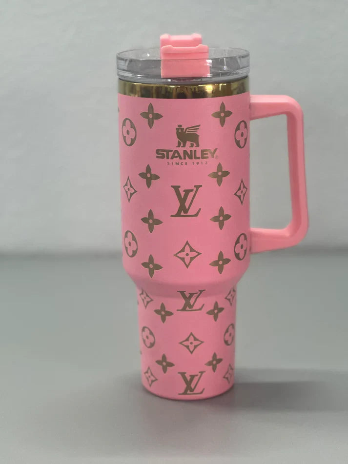 40oz LV theme Design Tumbler - PINK