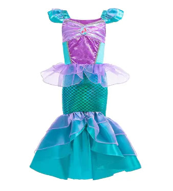 Disney Girls Princess Costume: Elsa, Anna, Jasmine, Rapunzel Dress for Kids