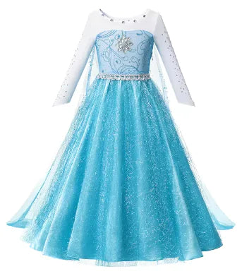 Disney Girls Princess Costume: Elsa, Anna, Jasmine, Rapunzel Dress for Kids